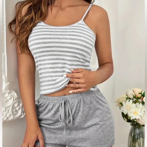 Light Grey 2 Piece Pajama Set - Picture 4 of 6